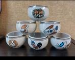 Vintage jaren ‘70 handbeschilderde kommen – set van 6, Ophalen of Verzenden