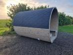Nieuwe barrel sauna in 3m compleet met 2 achterramen!, Verzenden, Nieuw, Fins of Traditioneel, Complete sauna