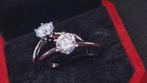 SUPER AANBOD: 2x moissanite 1kt in 2x S925 zilveren ring., Verzenden, Zo goed als nieuw, Met edelsteen, Dame
