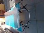 Camping tafel.met 4 krukjes, Ophalen, Gebruikt, Campingtafel
