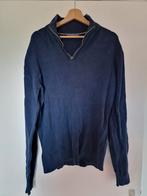 Hema blauwe katoenen trui maat XL opstaande kraag knitted, Hema, Blauw, Ophalen of Verzenden, Maat 56/58 (XL)