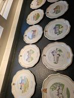 Gien gebaksbordjes kastelen 12 stuks, Antiek en Kunst, Ophalen of Verzenden