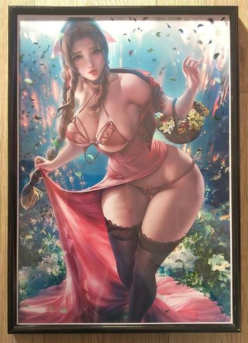 Aerith Gainsborough Sexy FF Game Poster in frame beschikbaar voor biedingen