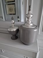 2x Decoratief grijs vazen vaas potten Eric kuster stijl, Overige kleuren, Aardewerk of Porselein, Ophalen of Verzenden, Zo goed als nieuw