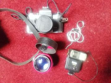 Praktica tl 1 retro camera compleet met tas en en 2  lenzen beschikbaar voor biedingen