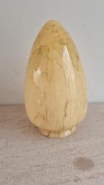 Art Deco Plafonniere - Beige Gemarmerd Glas, Ophalen of Verzenden