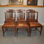 Eetkamerstoelen i.z.g.s. (6x) schaapsleer, Huis en Inrichting, Stoelen, Ophalen, Gebruikt, Leer, Vijf, Zes of meer stoelen