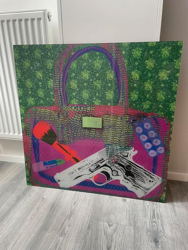 Modern kunstwerk Cobra Art damestas schilderij, Antiek en Kunst, Kunst | Schilderijen | Modern, Ophalen