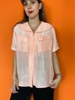 Vintage blouse - zalm / zalmroze - S / small / 36, Oranje, Gedragen, Vintage, Ophalen of Verzenden