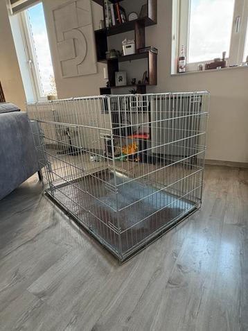 Stalen Bench 121x78x84 (Verzinkt) / Hondenbench beschikbaar voor biedingen