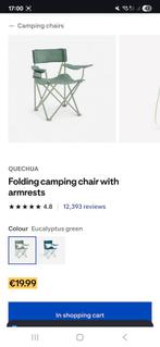 Camping chairs- blue - Decathlon - no cover, Ophalen, Zo goed als nieuw, Campingstoel