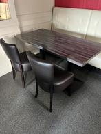 Tafels en stoelen, Huis en Inrichting, Ophalen, Gebruikt, Bruin, Leer