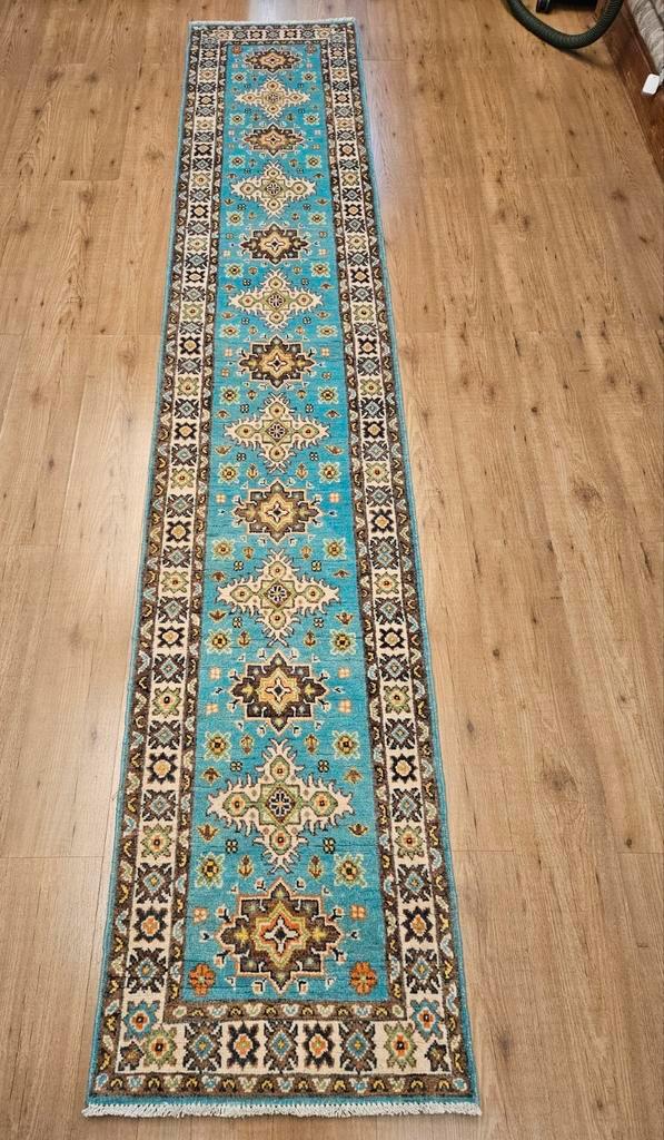 Handgeknoopt oosters tapijt loper kazak 341x65, Huis en Inrichting, Stoffering | Tapijten en Kleden, Nieuw, 50 tot 100 cm, 200 cm of meer