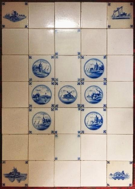 Tegels Antiek Westraven Landschappen Witjes ca 1930, Antiek en Kunst, Antiek | Wandborden en Tegels, Ophalen of Verzenden