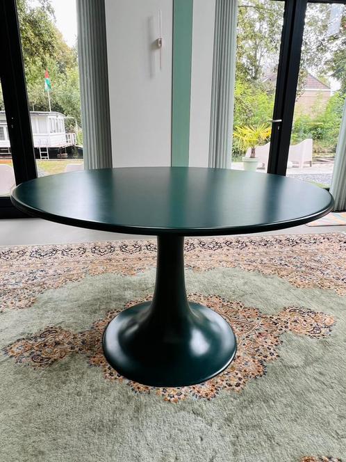 Ronde vintage design eettafel - groen, Huis en Inrichting, Tafels | Eettafels, Zo goed als nieuw, 100 tot 150 cm, Rond, Ophalen