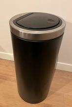 Zwarte Brabantia touch bin prullenbak, Ophalen, 50 tot 75 cm, Zo goed als nieuw, Metaal