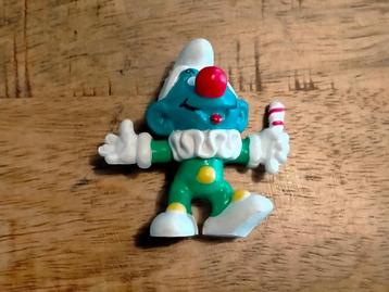 Smurfen smurf groen clown Bully Peyo pvc figuur poppetje  beschikbaar voor biedingen