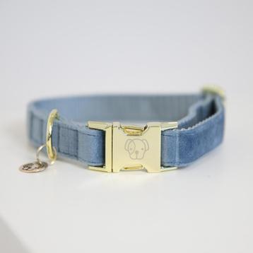 KENTUCKY Velvet Halsband Blauw S Nekomtr 28-40 cm KXXXPJE!!! beschikbaar voor biedingen