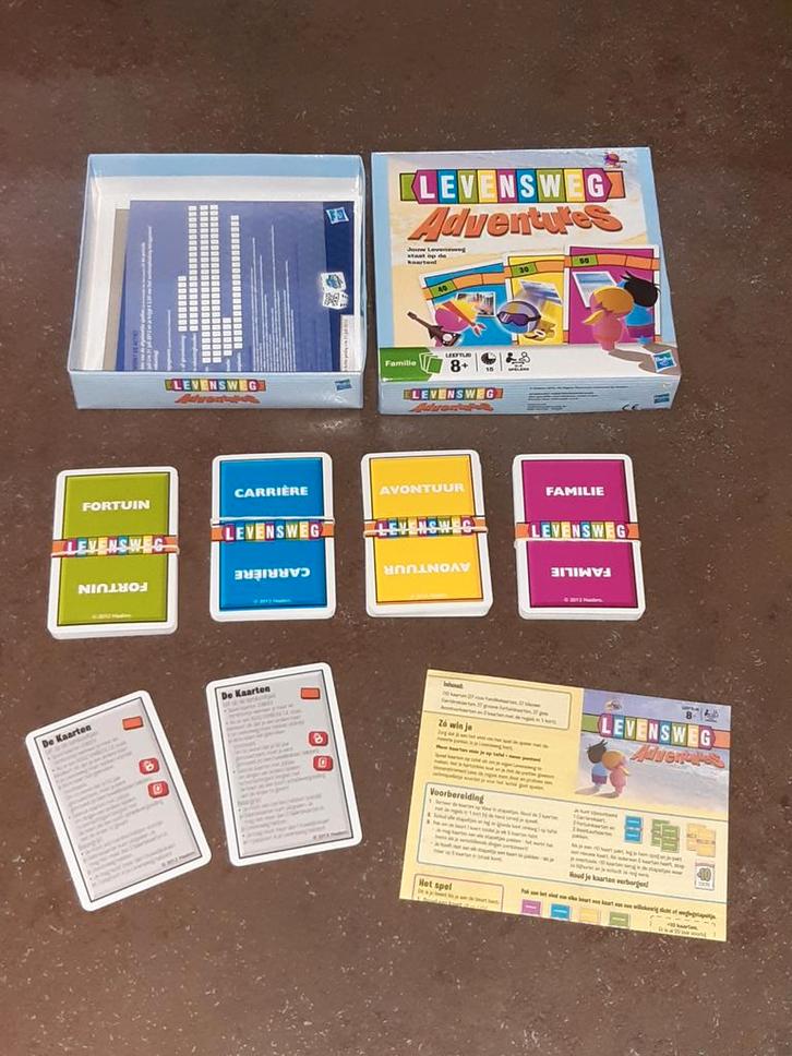 Levensweg adventures kaartspel nieuwstaat, Hobby en Vrije tijd, Gezelschapsspellen | Kaartspellen, Zo goed als nieuw, Ophalen of Verzenden
