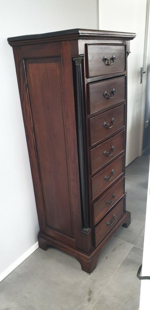 Mahoniehouten ladenkast, empire, h 136 cm, Antiek en Kunst, Antiek | Meubels | Kasten, Ophalen of Verzenden
