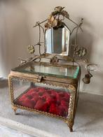 Prachtige Franse bruidsvitrine/ juwelendoos met spiegel, Ophalen of Verzenden