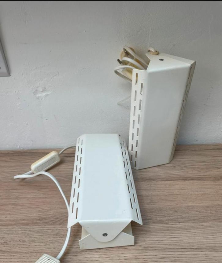 Retro Massive Bedlampjes - Set van 2, Huis en Inrichting, Lampen | Wandlampen, Gebruikt, Metaal, Ophalen of Verzenden