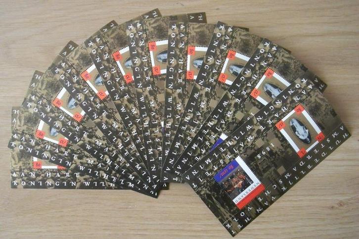 Nederland, 10 blokjes 100 jaar inhuldiging en gouden koets., Postzegels en Munten, Postzegels | Nederland, Postfris, Verzenden