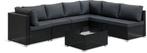 Modulaire loungeset EG 6-persoons zwart, Tuin en Terras, Ophalen, Kunststof, 6 zitplaatsen, Bank