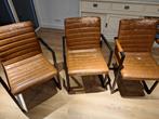 Eettafelstoelen 3x bruin, Huis en Inrichting, Stoelen, Ophalen, Overige materialen, Gebruikt, Drie