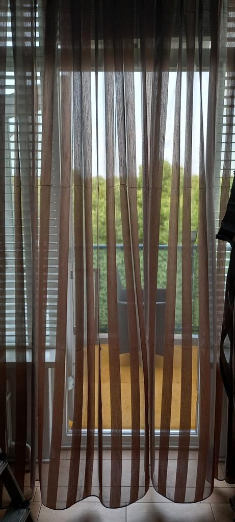 Te koop stel vitrage, Huis en Inrichting, Stoffering | Gordijnen en Lamellen, Nieuw, 200 cm of meer, 200 cm of meer, Bruin, Ophalen of Verzenden