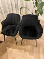 Como Stoelen - Zwart met Velours Stof (4 stuks), Huis en Inrichting, Stoelen, Zwart, Ophalen of Verzenden, Zo goed als nieuw, Vier