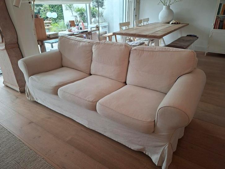 Keurige Ektorp Ikea lichtbeige, Huis en Inrichting, Banken | Bankstellen, Gebruikt, Driepersoons, 200 tot 250 cm, 75 tot 100 cm