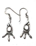 Mooie zilveren oorbellen maansteen en bungels 925 (7000-24), Sieraden, Tassen en Uiterlijk, Oorbellen, Ophalen, Nieuw, Zilver