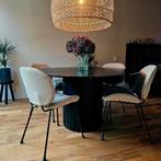 HK Living Pillar eettafel - zwart, Huis en Inrichting, Tafels | Eettafels, Ophalen, Rond, Zo goed als nieuw, 100 tot 150 cm