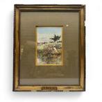 Marie Désiré Bourgoin (1839-1911) - Boerin in landschap, Antiek en Kunst, Kunst | Schilderijen | Klassiek, Ophalen of Verzenden