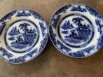Twee identieke wandborden met oosters tafreel., Antiek en Kunst, Antiek | Wandborden en Tegels, Ophalen of Verzenden