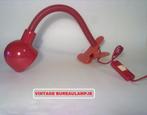 retro vintage 80s buro klem lamp rood burolamp klemlamp, Gebruikt, Ophalen of Verzenden, Retro jaren 80, Minder dan 50 cm
