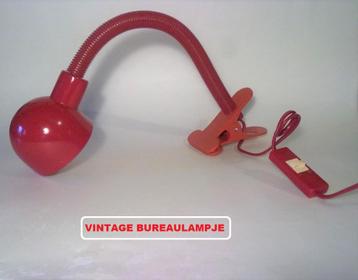 retro vintage 80s buro klem lamp rood burolamp klemlamp beschikbaar voor biedingen