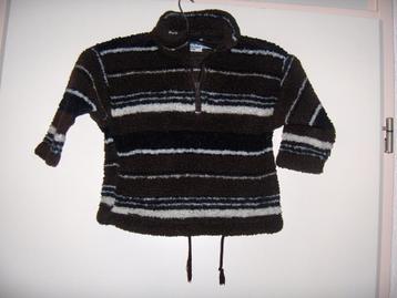 Warme harige bruin off white fleece trui BOYS V&D 92 zgan beschikbaar voor biedingen