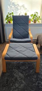 Poang stoel + voetenbankje, Huis en Inrichting, Fauteuils, Ophalen, Gebruikt, Minder dan 75 cm, 50 tot 75 cm