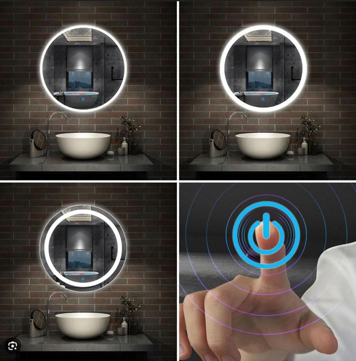 Ronde badkamerspiegel met led verlichting en anti condens!, Huis en Inrichting, Badkamer | Badkamermeubels, Nieuw, Spiegelkast