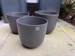 3 antracietkleurige plantenpotten Intratuin, Tuin en Terras, Ophalen, Steen, Gebruikt, Rond