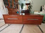 Gebruikte houten tv dressoir te koop, Ophalen, Gebruikt, 100 tot 150 cm, Met lade(s)