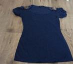 Doorzichtig donkerblauw lichtig shirt maat s, Blauw, Zo goed als nieuw, Korte mouw, Ophalen