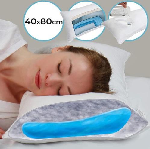 Waterkussen - Hoofdkussen - Neksteunkussen - Wit - 40 x 80cm, Huis en Inrichting, Woonaccessoires | Kussens, Nieuw, Wit, Rechthoekig
