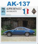 Ak137 autokaart alpine renault 1300 s berlinette, Verzamelen, Ophalen of Verzenden, Zo goed als nieuw