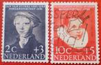 NL - 2x Kinderpostzegels Meisjes en Jongensportret - 1956, Verzenden, Na 1940, Gestempeld