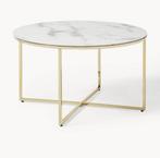 Westwing Ronde salontafel Antigua marmerlook tafel, Ophalen, Zo goed als nieuw, Rond, Metaal of Aluminium
