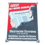 Emaille Bord 'Deutsche Zeitung in den Niederlanden', Verzamelen, Militaria | Tweede Wereldoorlog, Duitsland, Ophalen of Verzenden