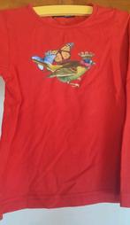 rode t shirt met lange mouwen vlinders en vogel, Ophalen of Verzenden, Zo goed als nieuw, Jongen of Meisje, Shirt of Longsleeve